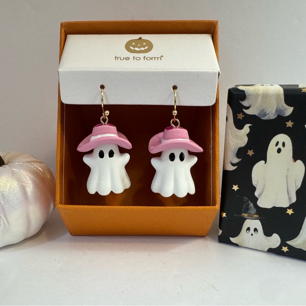 True to Form Adorable Cowgirl Ghost Earrings